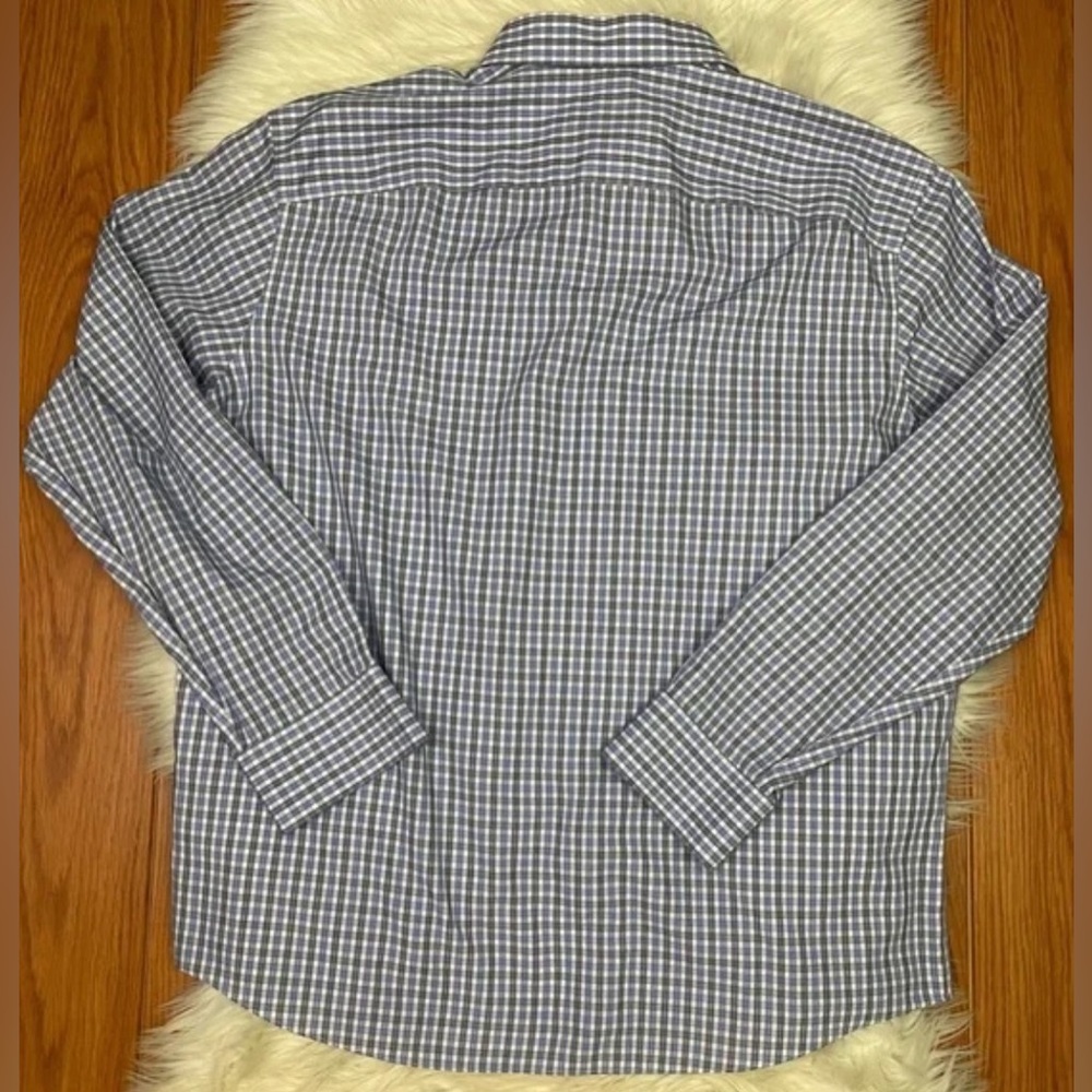 UNTUCKit Wrinkle-Free Durif Button Down Shirt Blue Navy & White Check Size XXL - Picture 4 of 6